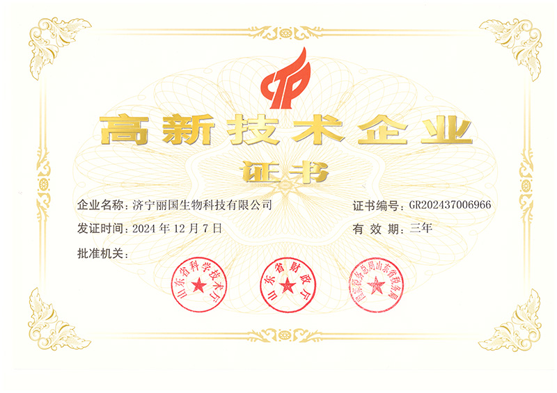 高新技术企业证书